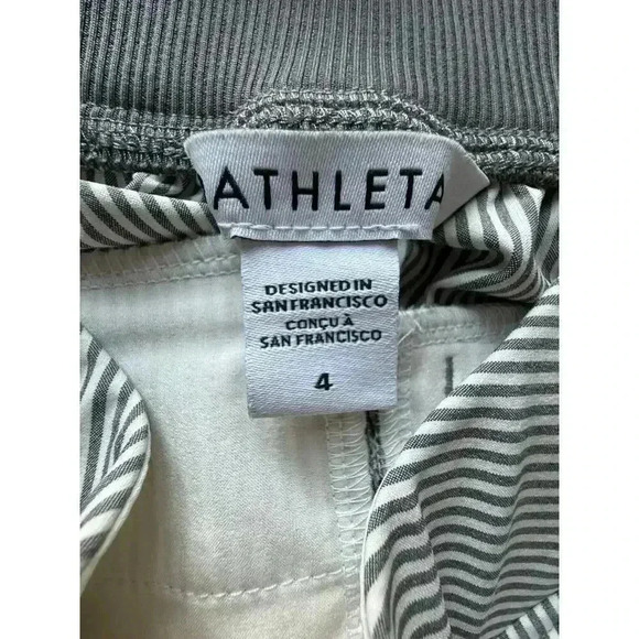 Athleta Womens Brooklyn Textured Ankle Pant Size 2 Gray/White Striped - Picture 7 of 8